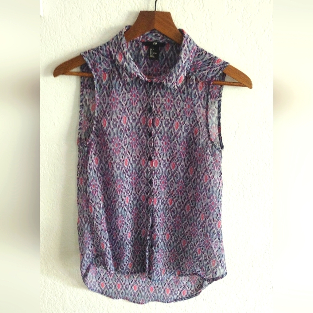 3 /$25 H&M Amazing colorful light summer top purple